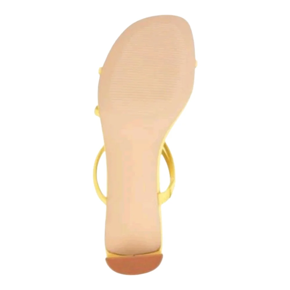 JOURNEE COLLECTION Womens Yellow Rianne Open Slip On Sandals Shoes 7.5